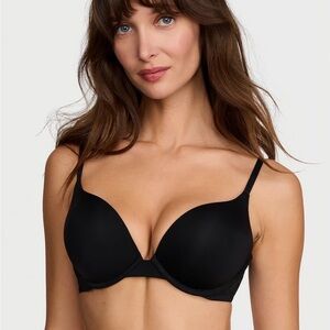 Two black bras—Victoria’s Secret (extreme) Push-up Bra 36C